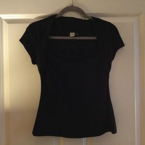 Scoop neck black blouse